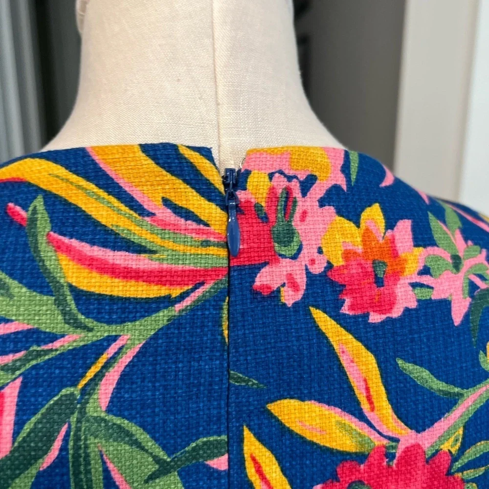J. CREW colorful tropical sleeveless sheath cotton dress - Picture 8 of 13